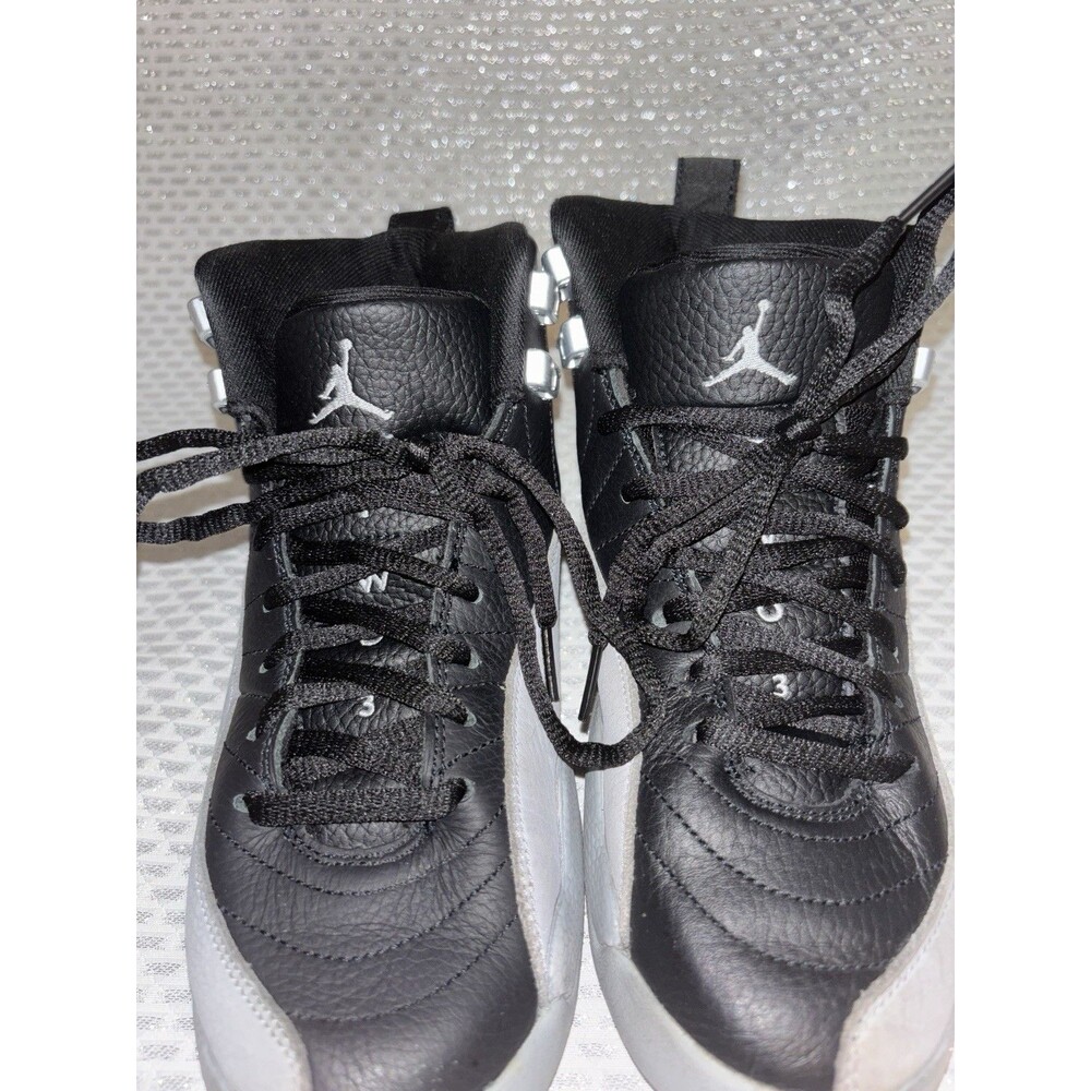 Jordan Air Jordan 12 Black Gray Lace Up Mid Top Basketball Sneaker 153265-010